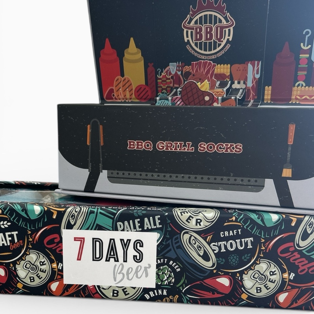 Fun Novelty Sock Gift Sets – BBQ + Beer Theme